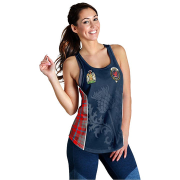 Moubray Tartan Women's Racerback Tanks with Family Crest and Scottish Thistle Vibes Sport Style - Tartan Vibes Clothing