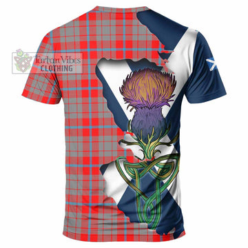 Moubray Tartan Family Crest T-Shirt Scottish Thistle Celtic Inspired - Tartan Vibes Clothing