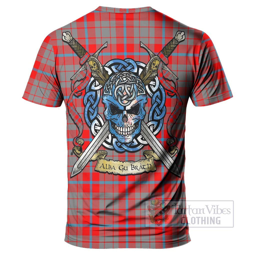 Moubray Tartan T-Shirt with Family Crest Celtic Skull Style - Tartan Vibes Clothing