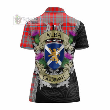 Moubray Tartan Family Crest Women's Polo Shirt Lion Rampant Royal Thistle Shield Celtic Inspired - Tartan Vibes Clothing
