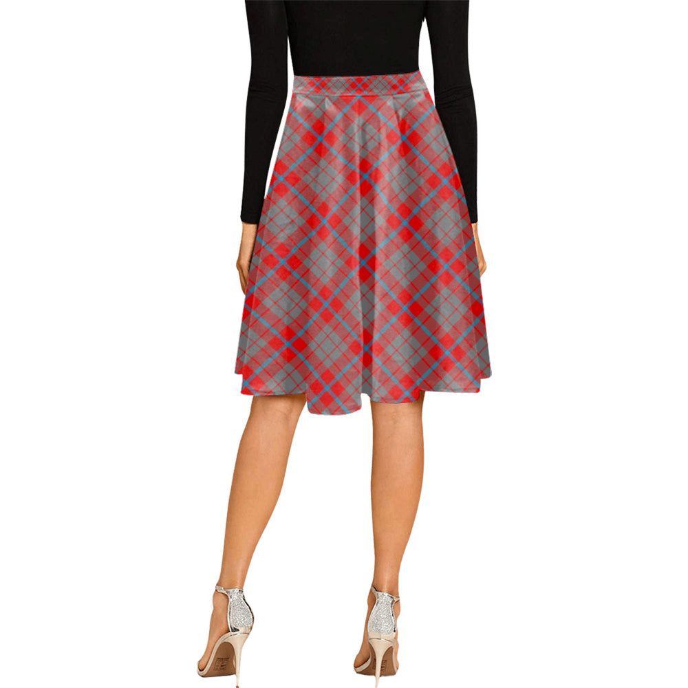 Moubray Tartan Melete Pleated Midi Skirt Cross Style - Tartan Vibes Clothing
