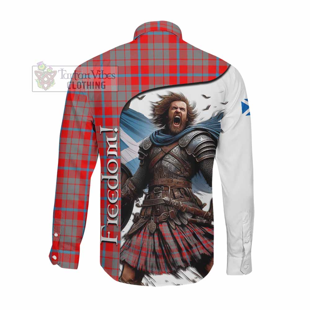 Moubray Crest Tartan Long Sleeve Button Shirt Inspired by the Freedom of Scottish Warrior Men's Shirt - Tartan Vibes Clothing