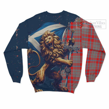 Moubray Tartan Family Crest Sweatshirt with Scottish Majestic Lion - Tartan Vibes Clothing