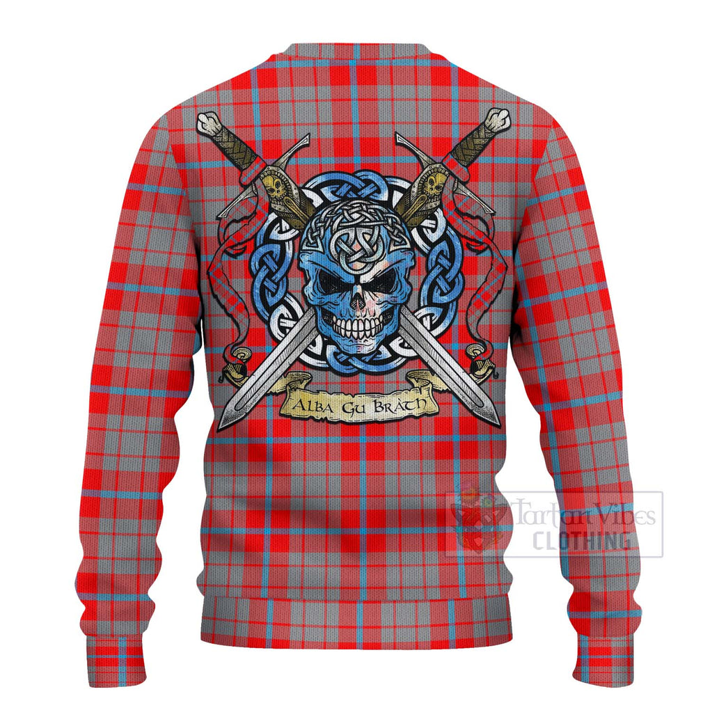 Moubray Tartan Ugly Sweater with Family Crest Celtic Skull Style - Tartan Vibes Clothing