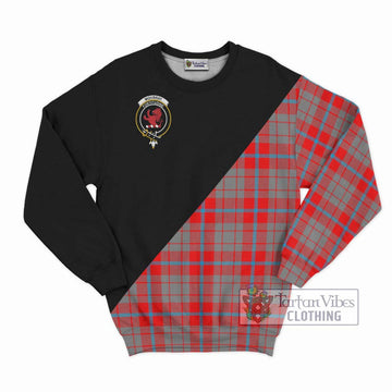 Moubray Tartan Sweatshirt with Family Crest and Military Logo Style - Tartan Vibes Clothing