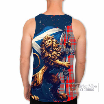 Moubray Tartan Family Crest Men's Tank Top with Scottish Majestic Lion - Tartan Vibes Clothing