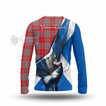 Moubray Tartan Long Sleeve T-Shirt with Family Crest Scotland Patriotic Style - Tartan Vibes Clothing