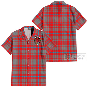 Moubray Tartan Cotton Hawaiian Shirt with Family Crest - Tartan Vibes Clothing