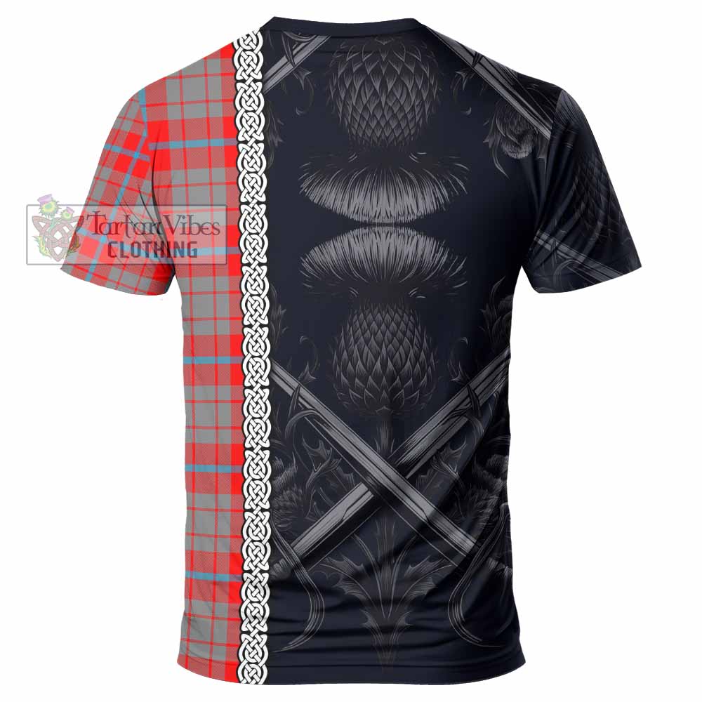 Moubray Tartan T-Shirt with Family Crest Cross Sword Thistle Celtic Vibes - Tartan Vibes Clothing