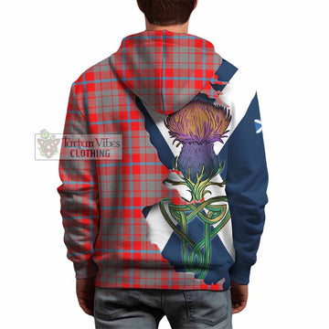 Moubray Tartan Family Crest Hoodie Scottish Thistle Celtic Inspired - Tartan Vibes Clothing