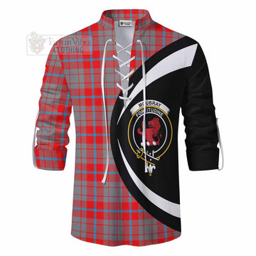 Moubray Tartan Ghillie Kilt Shirt with Family Crest Circle Style - Tartan Vibes Clothing