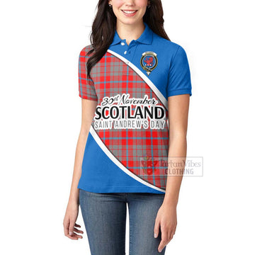 Moubray Family Crest Tartan Women's Polo Shirt Celebrate Saint Andrew's Day in Style - Tartan Vibes Clothing