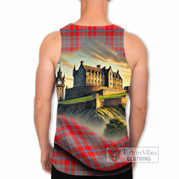 Moubray Tartan Family Crest Men's Tank Top with Scottish Ancient Castle Style - Tartan Vibes Clothing