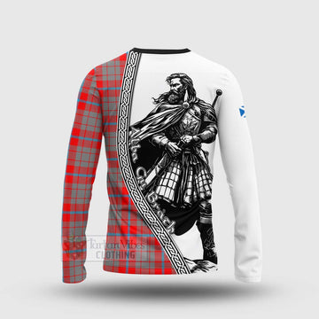 Moubray Tartan Clan Crest Long Sleeve T-Shirt with Highlander Warrior Celtic Style - Tartan Vibes Clothing
