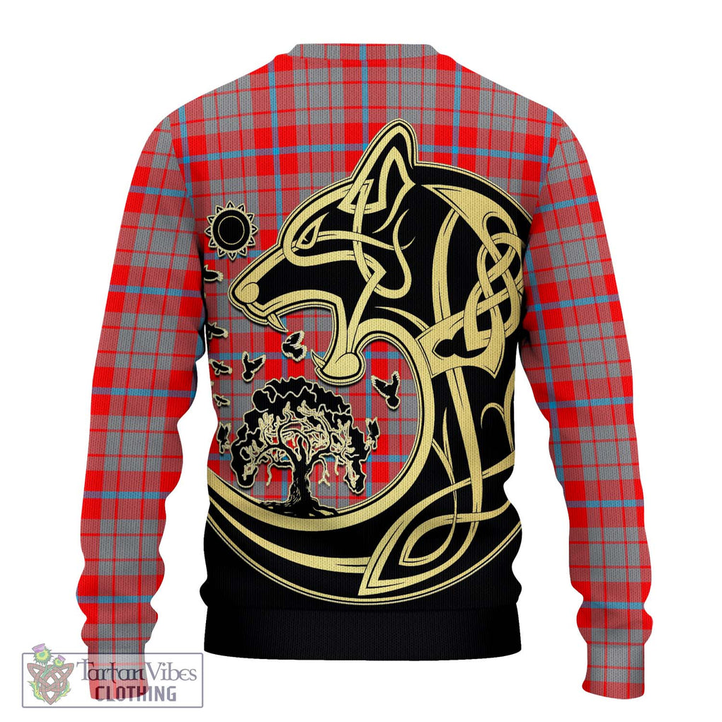 Moubray Tartan Ugly Sweater with Family Crest Celtic Wolf Style - Tartan Vibes Clothing