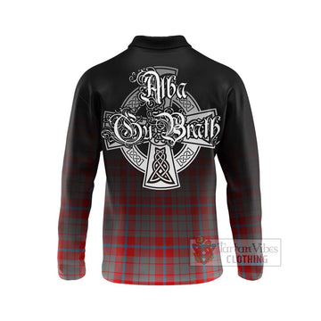 Moubray Tartan Long Sleeve Polo Shirt Featuring Alba Gu Brath Family Crest Celtic Inspired - Tartan Vibes Clothing