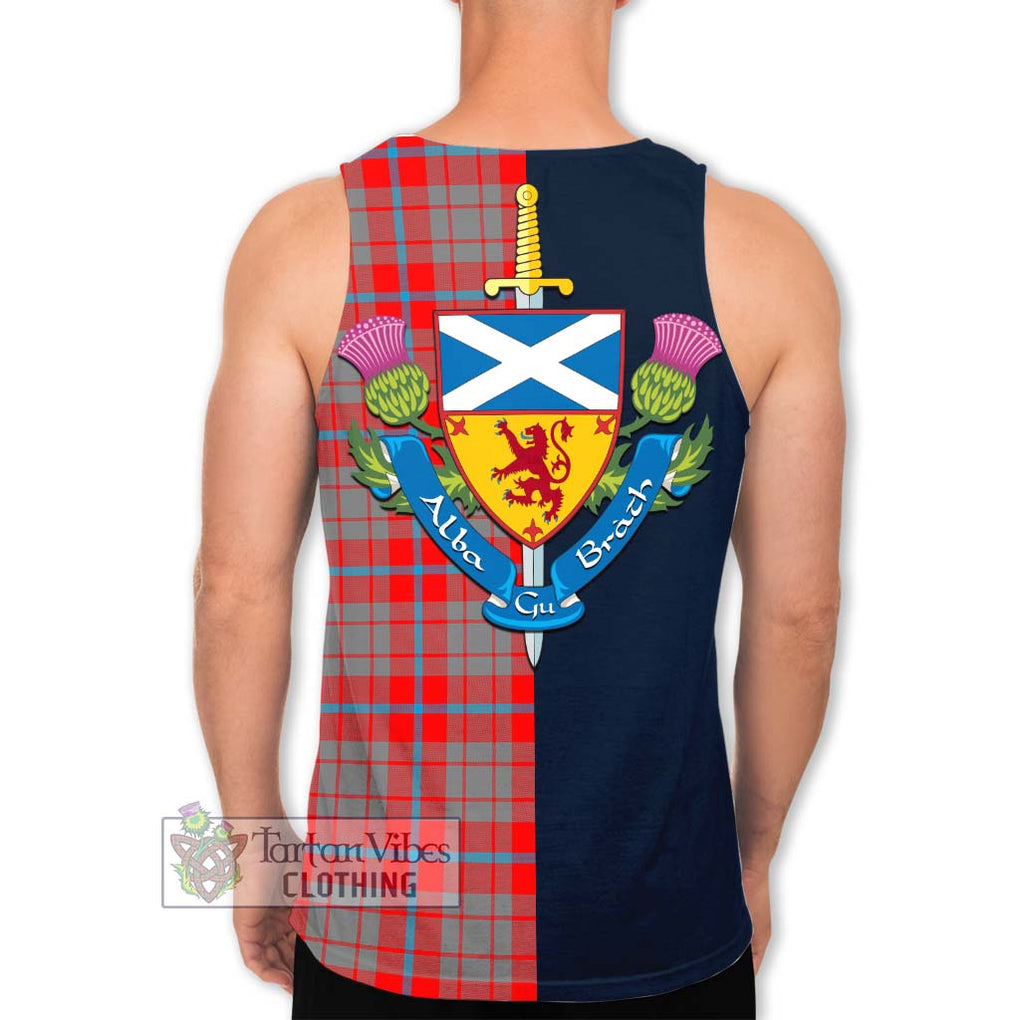 Moubray Tartan Men's Tank Top Alba with Scottish Lion Royal Arm Half Style - Tartan Vibes Clothing