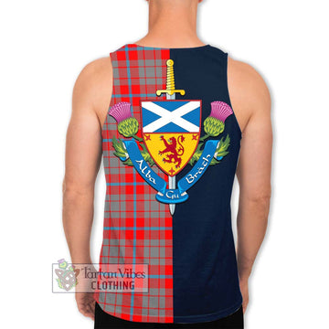 Moubray Tartan Men's Tank Top Alba with Scottish Lion Royal Arm Half Style - Tartan Vibes Clothing