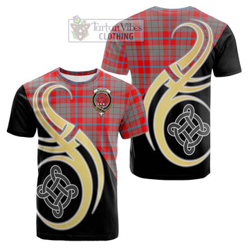 Moubray Tartan Cotton T-shirt with Family Crest and Celtic Symbol Style Kid's Shirt - Tartan Vibes Clothing
