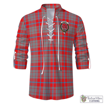 Moubray Tartan Men's Scottish Traditional Jacobite Ghillie Kilt Shirt with Family Crest - Tartan Vibes Clothing