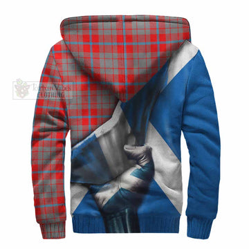 Moubray Tartan Sherpa Hoodie with Family Crest Scotland Patriotic Style - Tartan Vibes Clothing