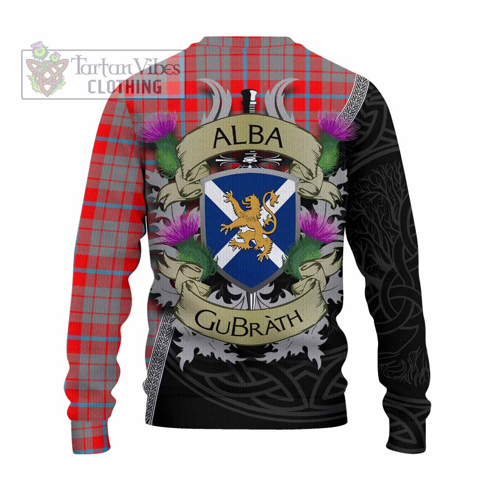 Moubray Tartan Family Crest Knitted Sweater Lion Rampant Royal Thistle Shield Celtic Inspired - Tartan Vibes Clothing