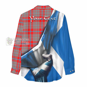 Moubray Tartan Women's Casual Shirt with Family Crest Scotland Patriotic Style - Tartan Vibes Clothing