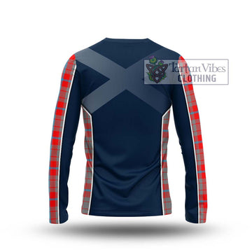 Moubray Tartan Long Sleeve T-Shirt with Family Crest and Lion Rampant Vibes Sport Style - Tartan Vibes Clothing