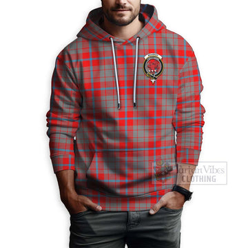 Moubray Tartan Hoodie with Family Crest and Bearded Skull Holding Bottles of Whiskey - Tartan Vibes Clothing