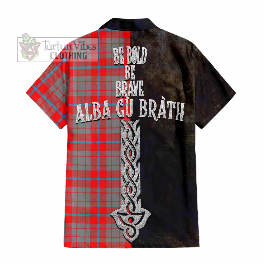 Moubray Tartan Family Crest Hawaiian Shirt Alba Gu Brath Be Brave Lion Ancient Style - Tartan Vibes Clothing