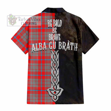 Moubray Tartan Family Crest Hawaiian Shirt Alba Gu Brath Be Brave Lion Ancient Style