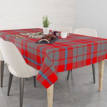 Moubray Tartan Tablecloth with Clan Crest and the Golden Sword of Courageous Legacy