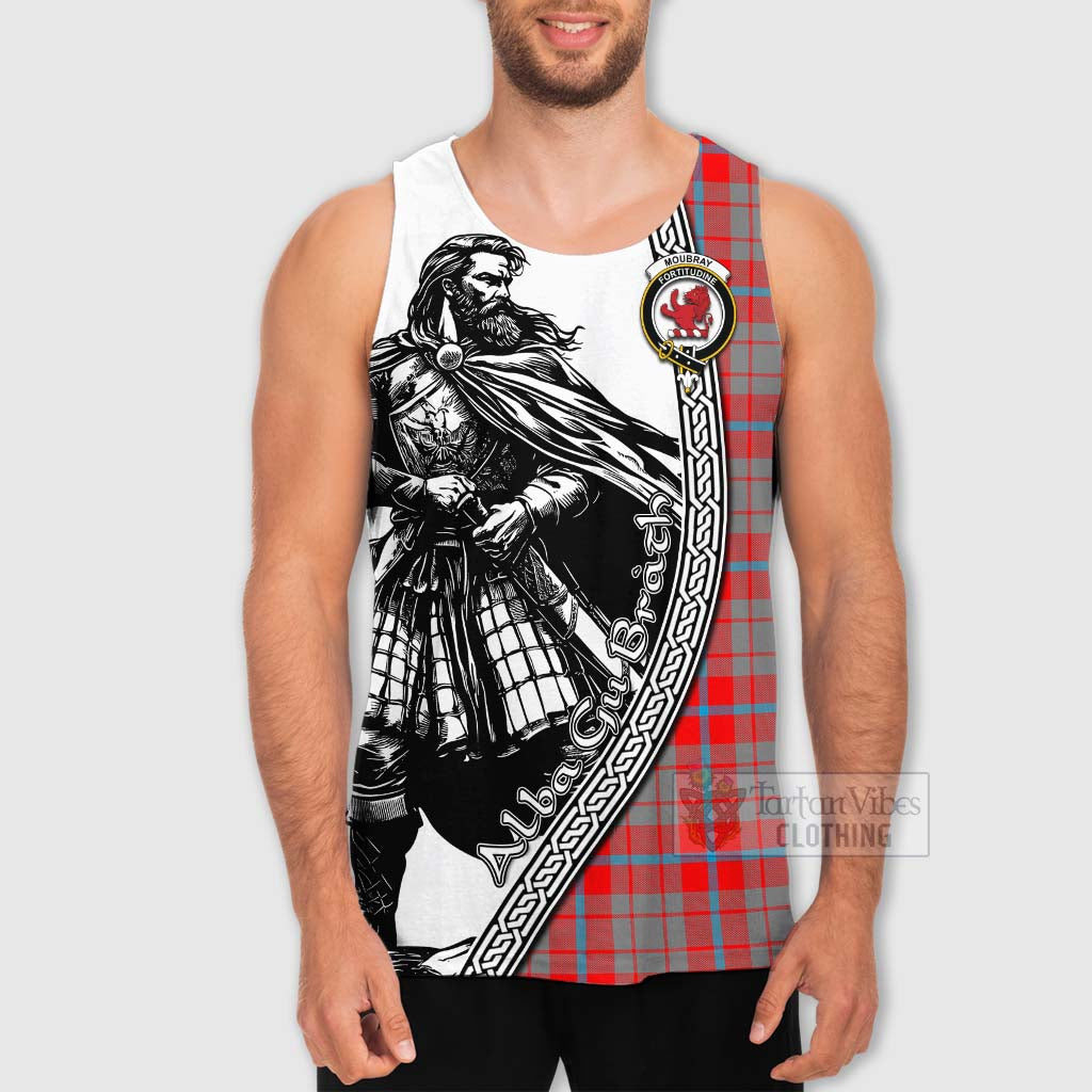 Moubray Tartan Clan Crest Men's Tank Top with Highlander Warrior Celtic Style - Tartan Vibes Clothing