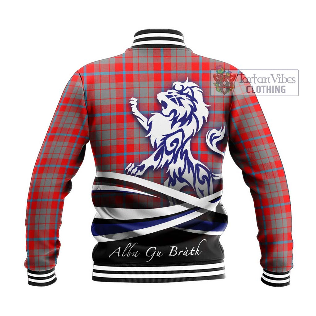 Moubray Tartan Baseball Jacket with Alba Gu Brath Regal Lion Emblem - Tartan Vibes Clothing