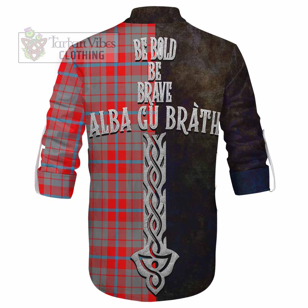 Tartan Vibes Clothing Moubray Tartan Family Crest Ghillie Kilt Shirt Alba Gu Brath Be Brave Lion Ancient Style