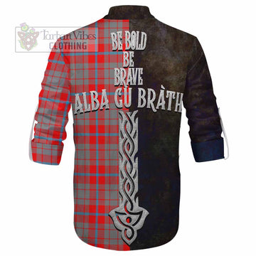 Moubray Tartan Family Crest Ghillie Kilt Shirt Alba Gu Brath Be Brave Lion Ancient Style