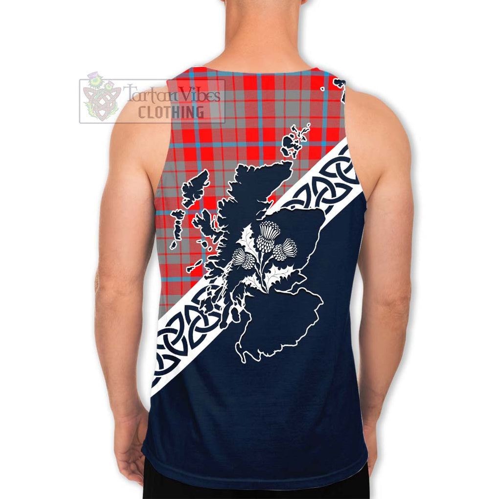 Moubray Tartan Men's Tank Top Featuring Thistle and Scotland Map - Tartan Vibes Clothing
