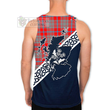 Moubray Tartan Men's Tank Top Featuring Thistle and Scotland Map - Tartan Vibes Clothing