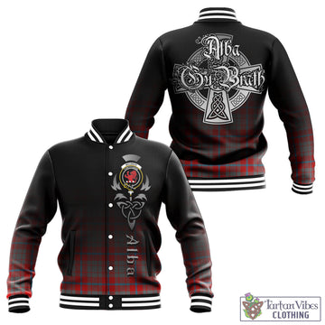 Moubray Tartan Baseball Jacket Featuring Alba Gu Brath Family Crest Celtic Inspired - Tartan Vibes Clothing