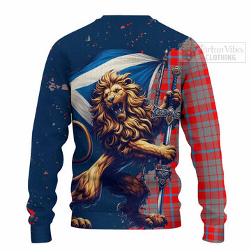Moubray Tartan Family Crest Knitted Sweater with Scottish Majestic Lion - Tartan Vibes Clothing