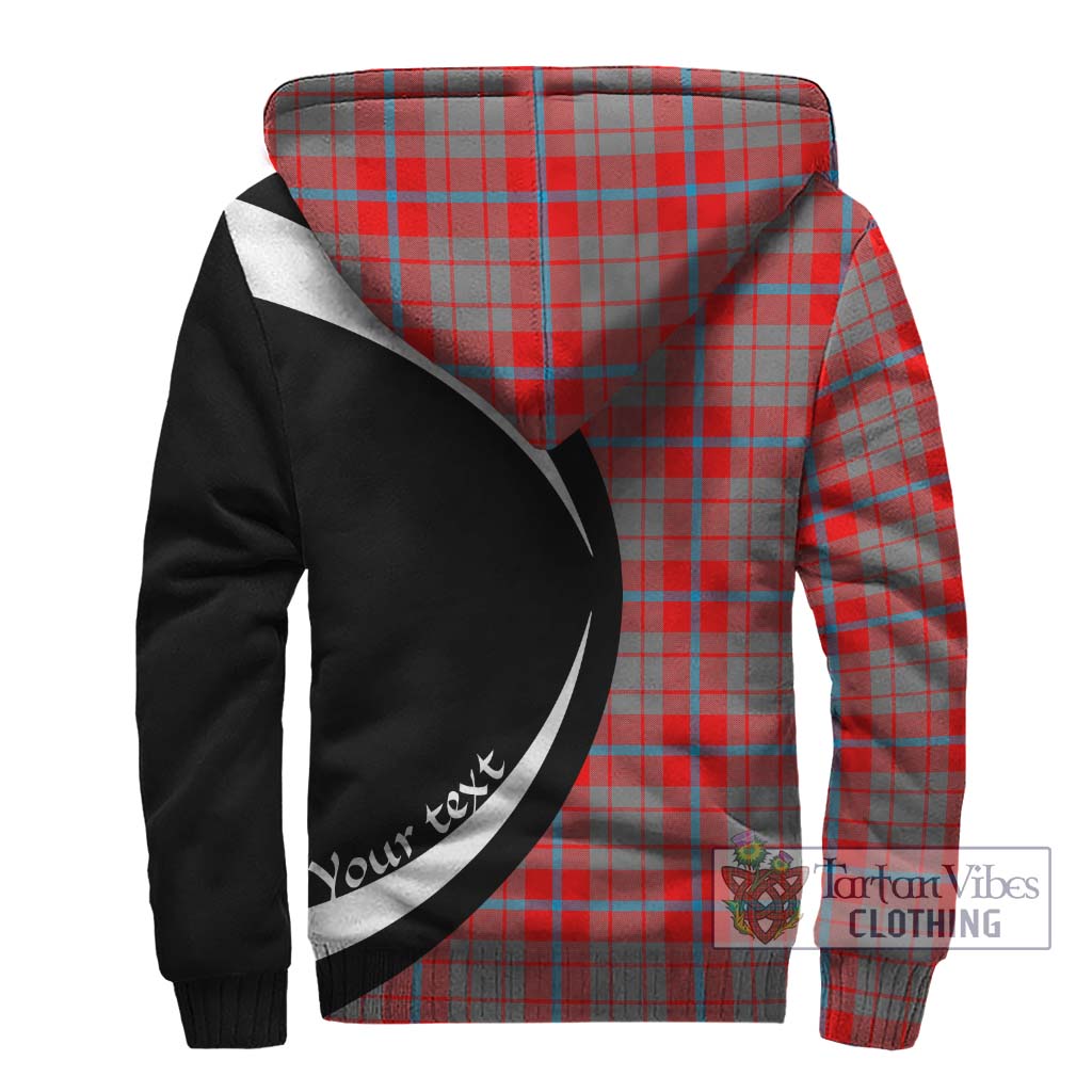 Moubray Tartan Sherpa Hoodie with Family Crest Circle Style - Tartan Vibes Clothing