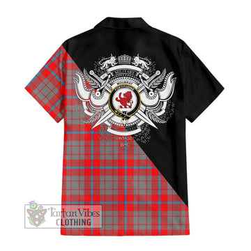 Moubray Tartan Hawaiian Shirt with Family Crest and Military Logo Style - Tartan Vibes Clothing