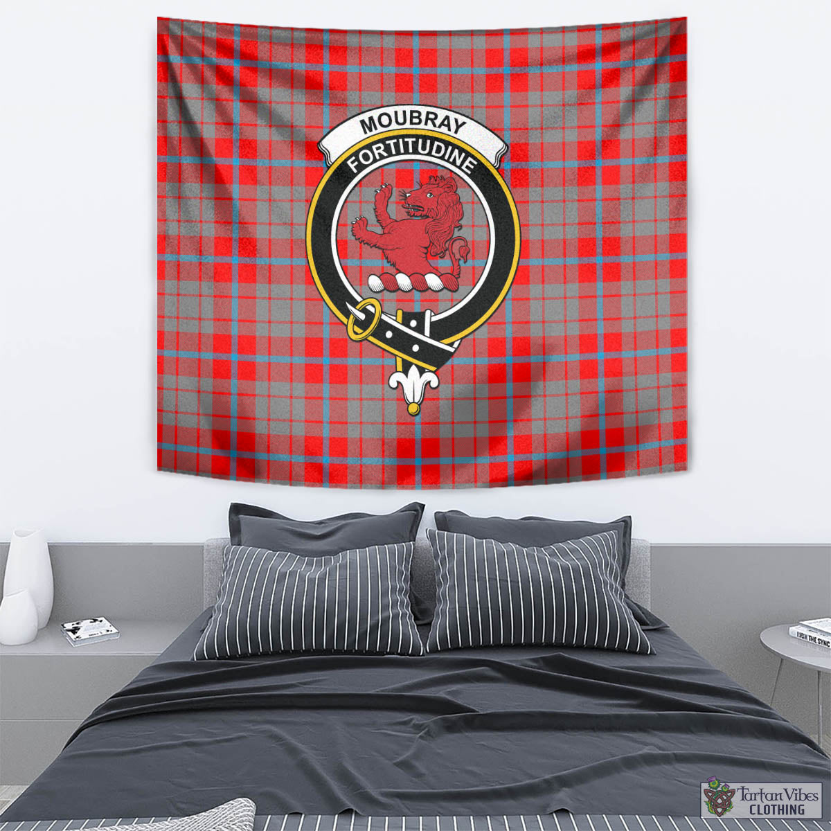 Moubray Tartan Tapestry Wall Hanging and Home Decor for Room with Family Crest - Tartan Vibes Clothing