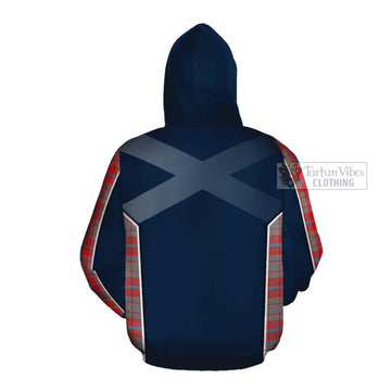 Tartan Vibes Clothing Moubray Tartan Cotton Hoodie with Family Crest and Scottish Thistle Vibes Sport Style