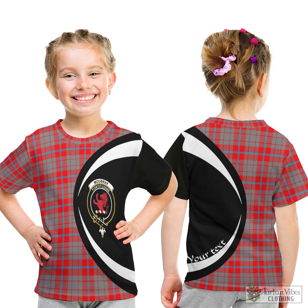 Moubray Tartan Kid T-Shirt with Family Crest Circle Style - Tartan Vibes Clothing