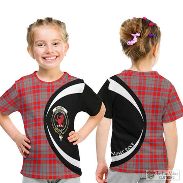 Moubray Tartan Kid T-Shirt with Family Crest Circle Style - Tartan Vibes Clothing