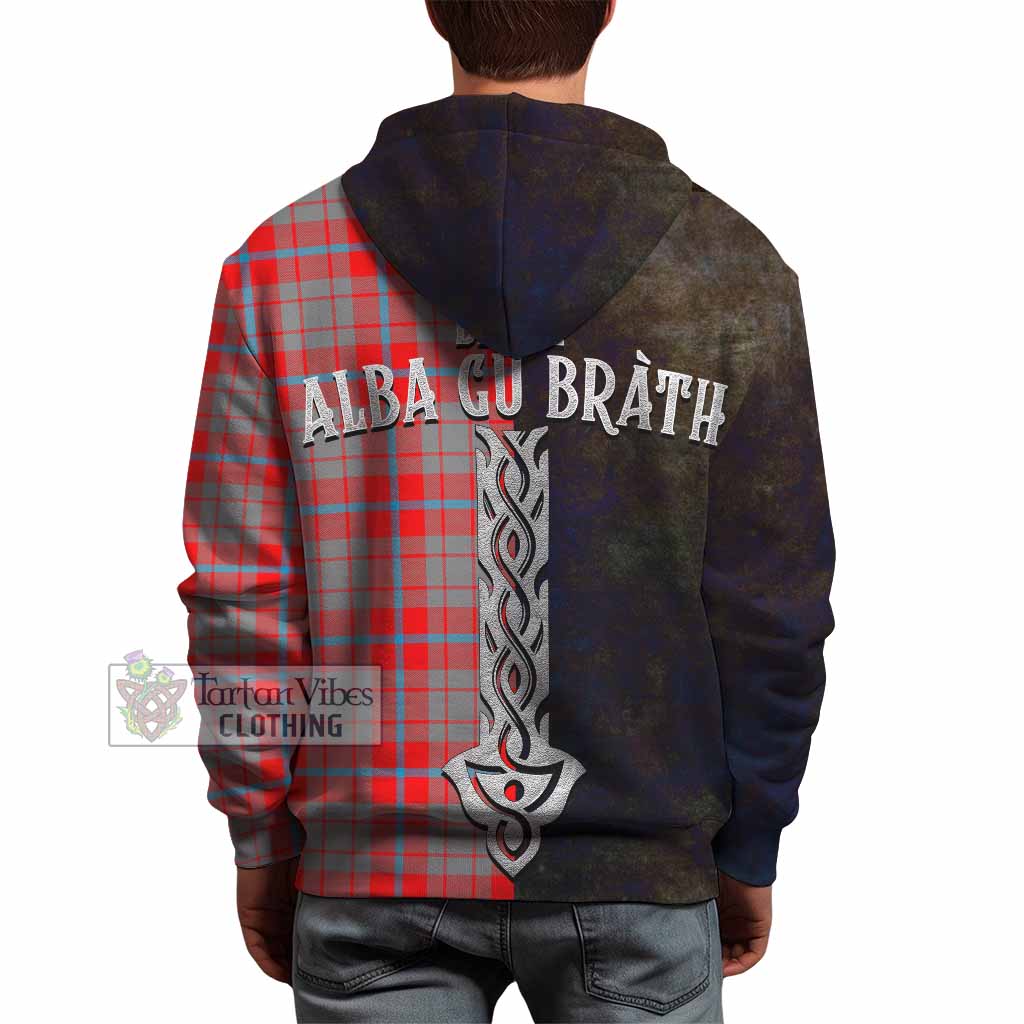 Tartan Vibes Clothing Moubray Tartan Family Crest Hoodie Alba Gu Brath Be Brave Lion Ancient Style