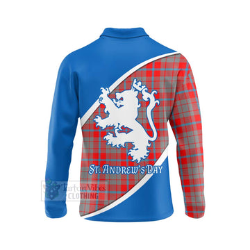 Moubray Family Crest Tartan Long Sleeve Polo Shirt Celebrate Saint Andrew's Day in Style - Tartan Vibes Clothing