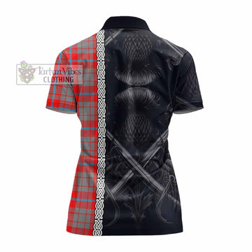 Moubray Tartan Women's Polo Shirt with Family Crest Cross Sword Thistle Celtic Vibes - Tartan Vibes Clothing