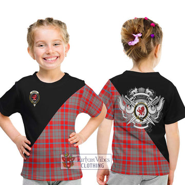 Moubray Tartan Kid T-Shirt with Family Crest and Military Logo Style - Tartan Vibes Clothing